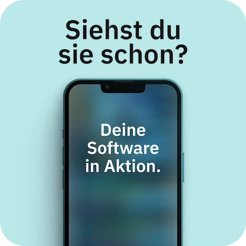 Ein iPhone App Mockup welches die neue Software eines Kunden darstellt.